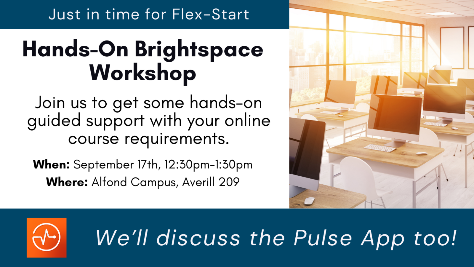 Brightspace Workshop for Flex-Start - 9.17 Alfond Campus - Details on Page